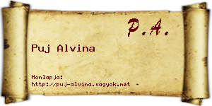 Puj Alvina névjegykártya